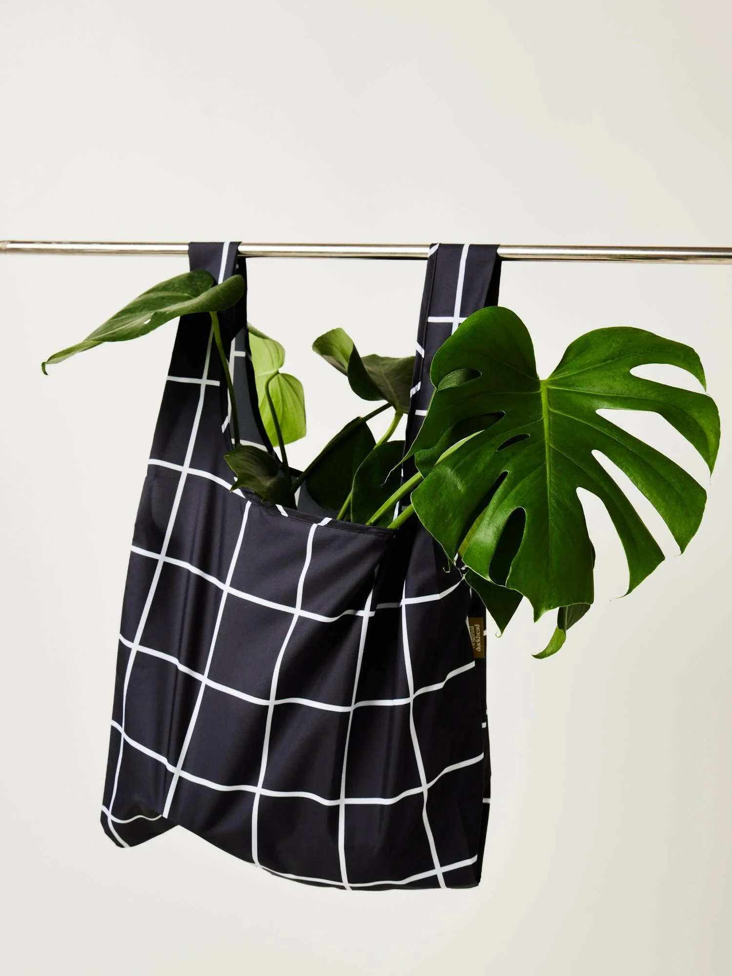 Black Grid Reusable Bag - Image 4