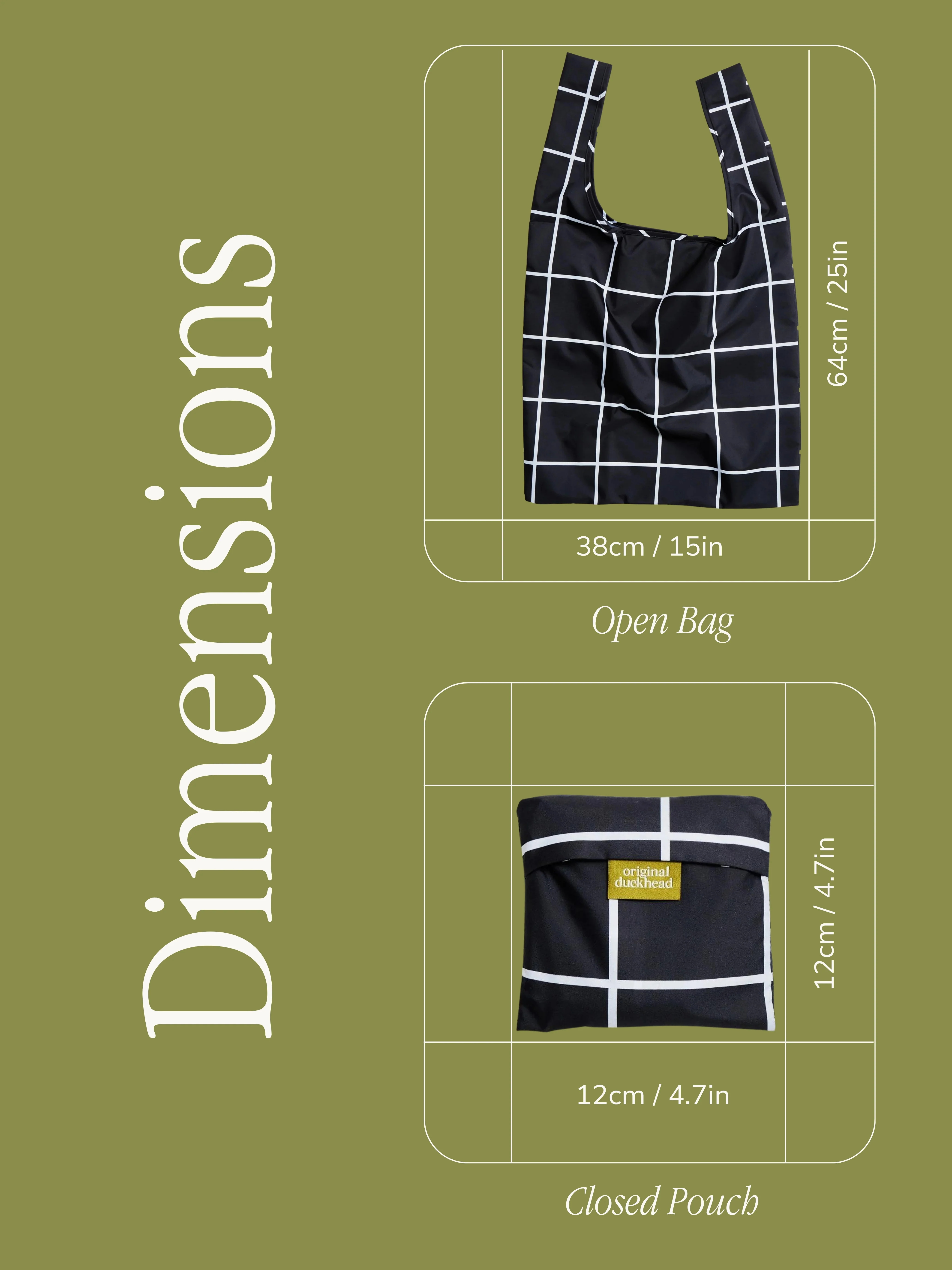 Black Grid Reusable Bag - Image 8