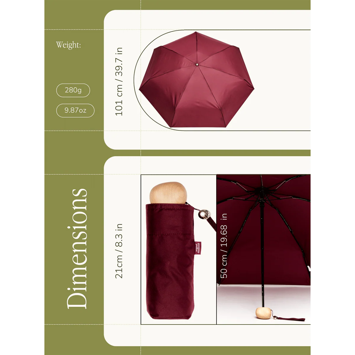 Cherry Ultra Compact Mini Umbrella - Image 7