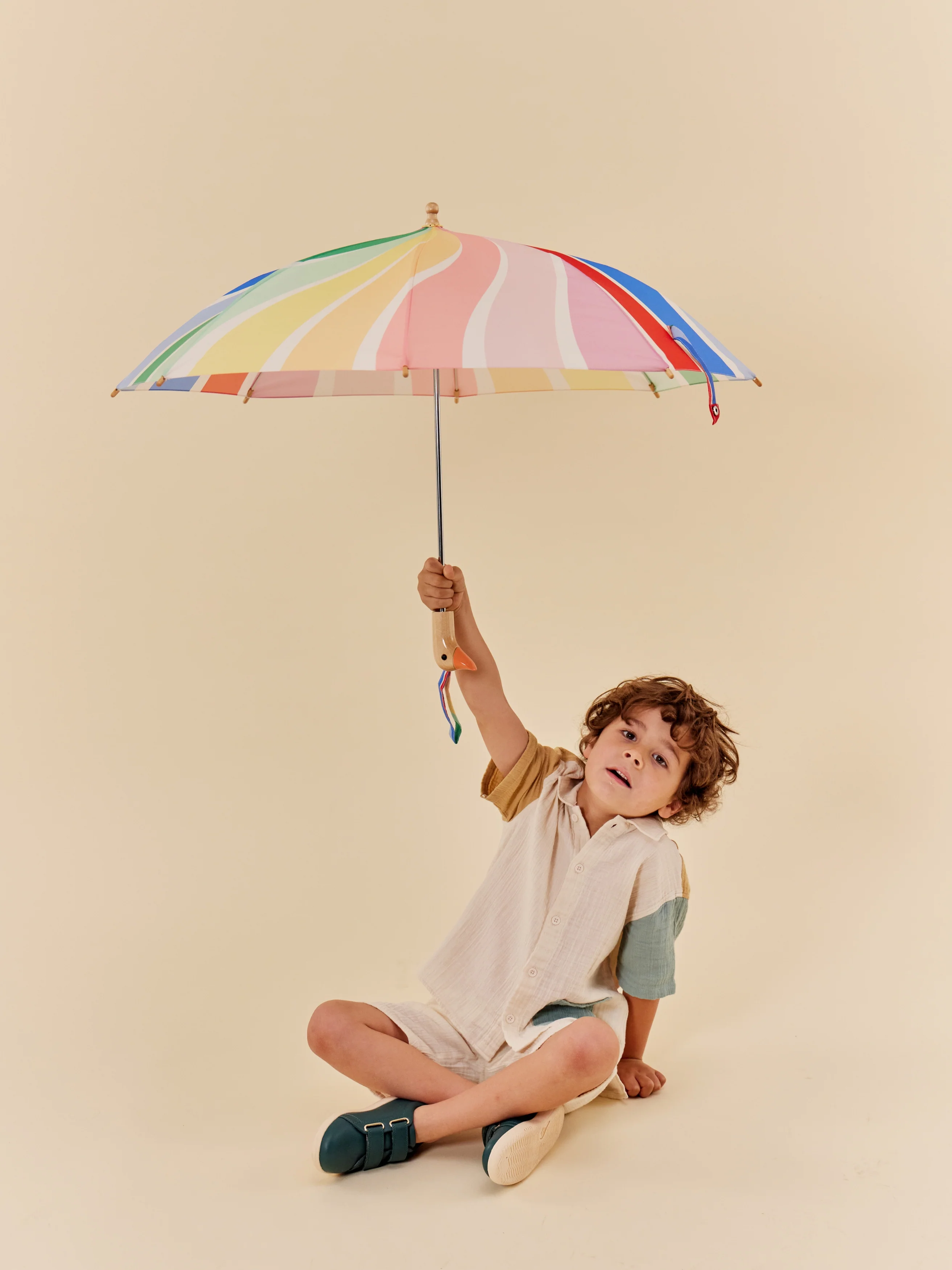 Original Duckhead x Meri Meri Rainbow Stripes Duckling Umbrella - Image 4